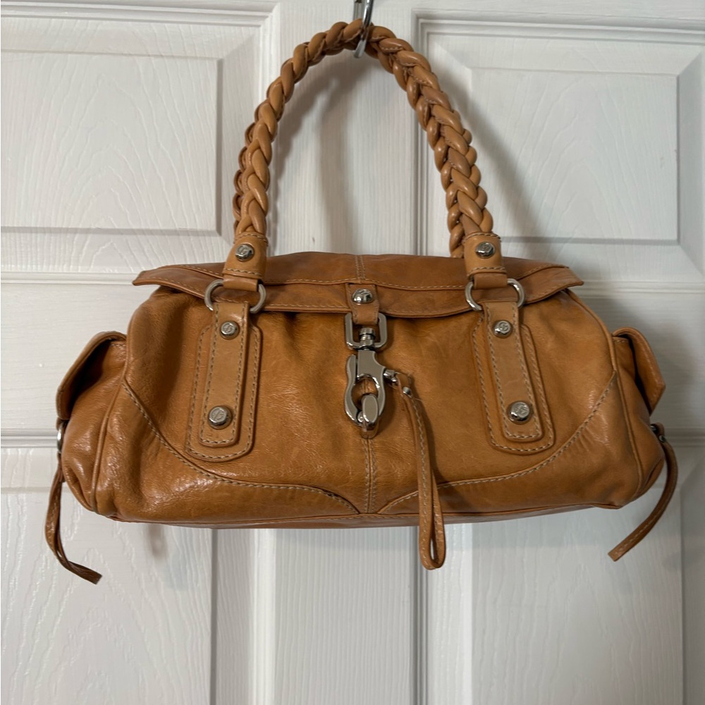 Francesco Biasia Tan Leather Satchel